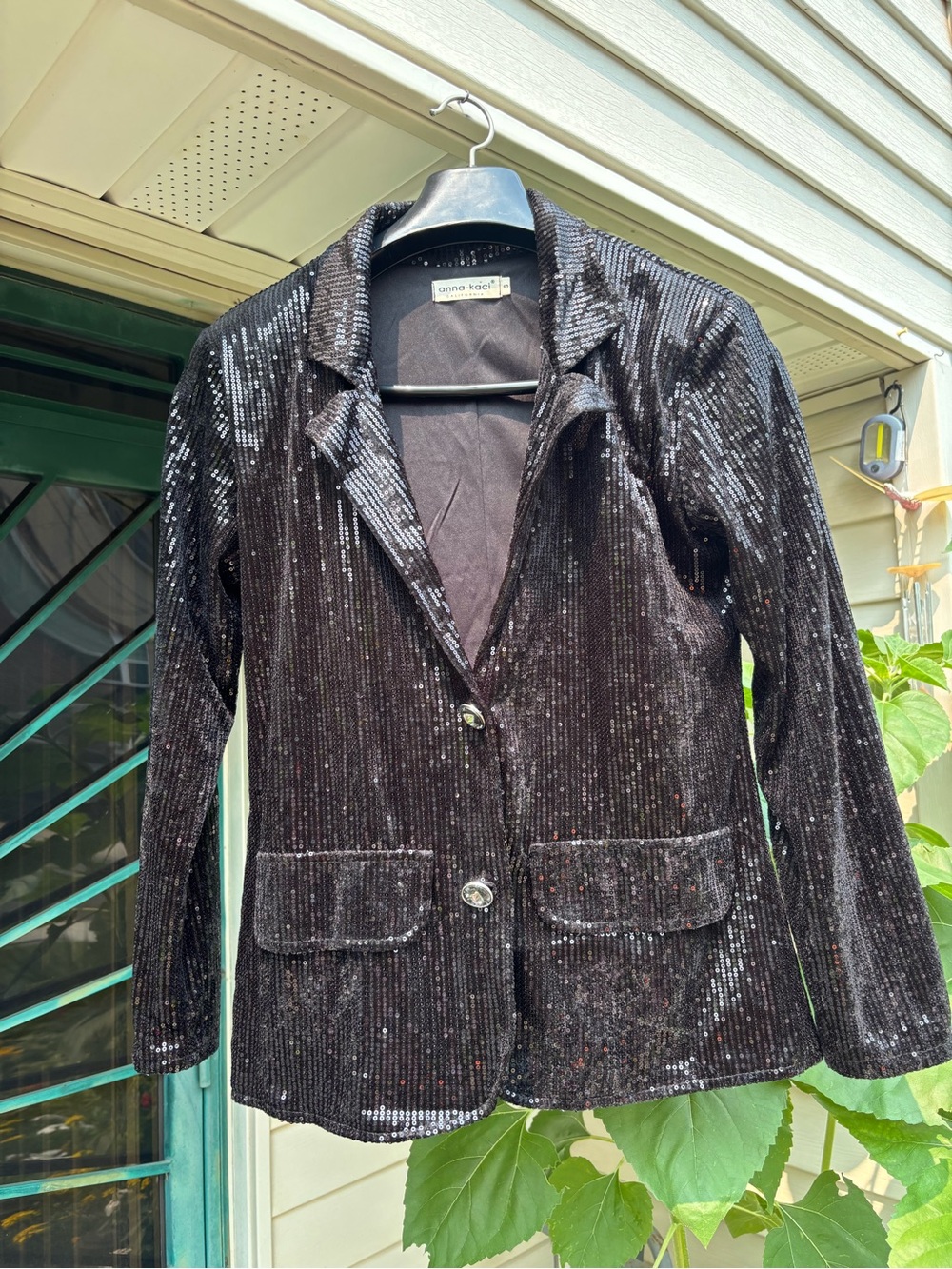 Black Sequin Blazer Jacket - Women's Elegant Evening Blazer